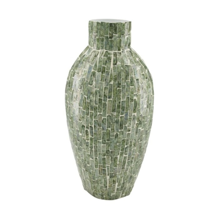 CERAMICA GERRO CAPIZ 16x10x31cm VERD NACARAT