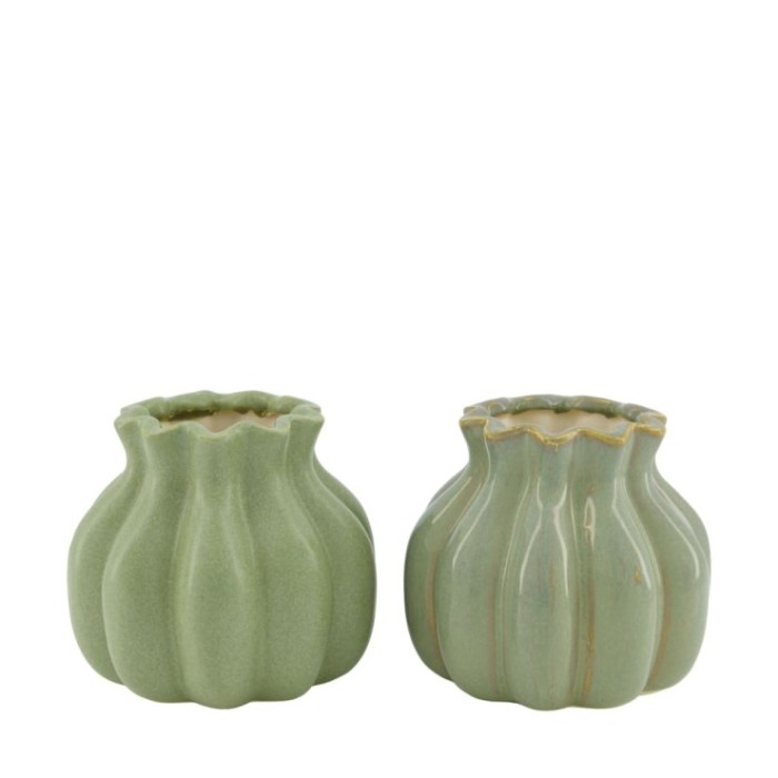 CERAMICA GERRET 12.5x12.5x11.5cm VERD C/2 uni