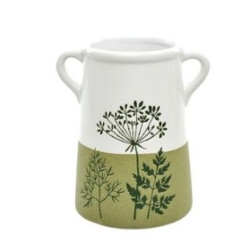 CERAMICA GERRO ALT FULLES D11.5 H16cm VERD-BLANC