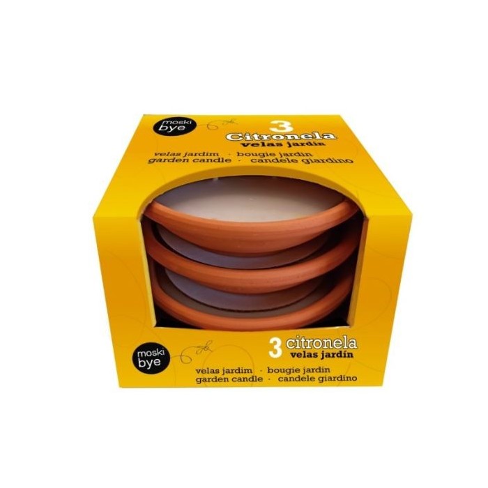 VELA CITRONELA PATO TERRACOTA 18cm PACK 3 UNI