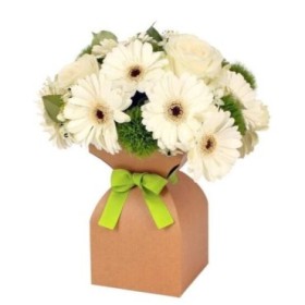 PORTABOUQUETS KRAFT LAZO VERDE 12x12xH21cm 20 UNI