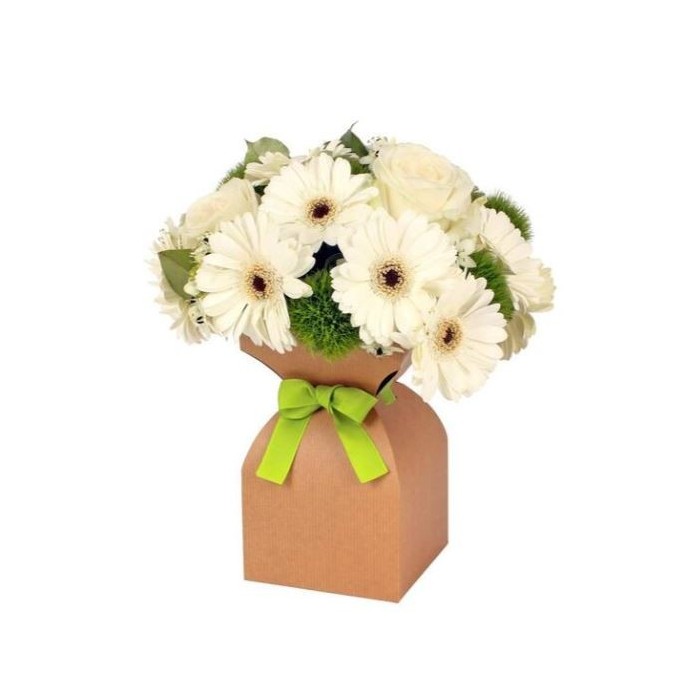 PORTABOUQUETS KRAFT LLAÇ VERD 12x12xH21cm 20 UNI