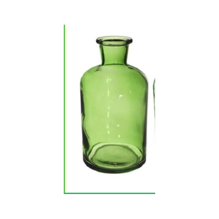VIDRE AMPOLLA RIGA D7cm H12cm VERD UNI