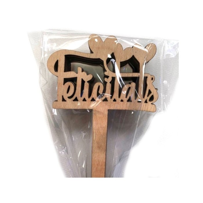 PICK FELICITATS h25cm MADERA 10u