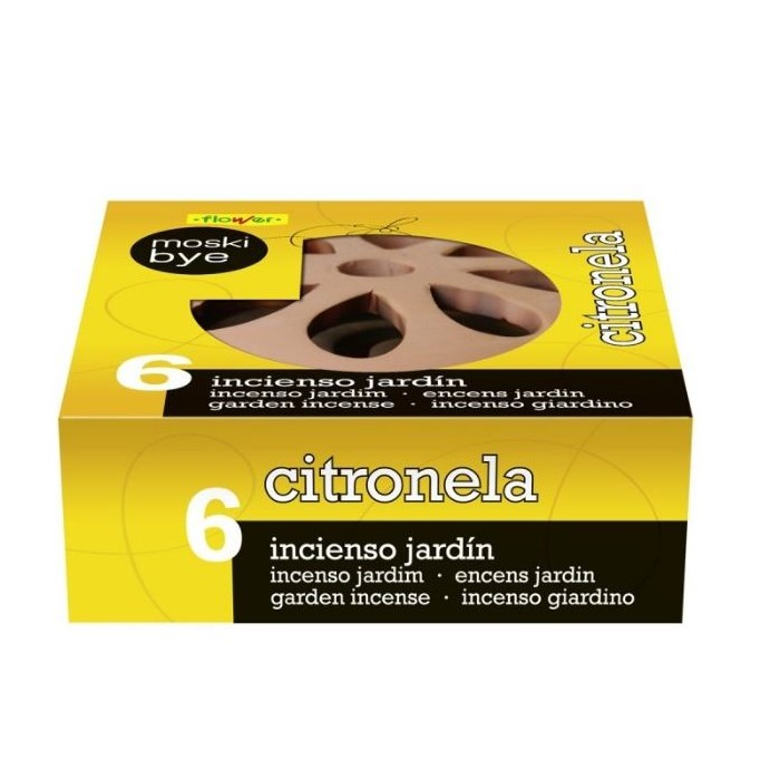 INCIENSO CITRONELA JARDIN 6 UNI+PLATO DECO