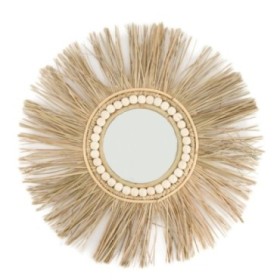 ESPEJO HOJAS D55cm  Natural