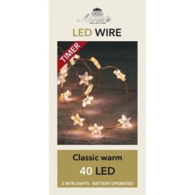 ALAMBRE COBRE INT 40 LEDS ESTRELLA 2M TIMER 6/18H