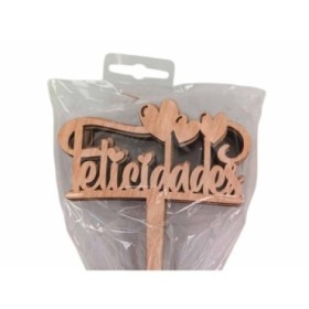 PICK FELICIDADES h25cm MADERA 10u