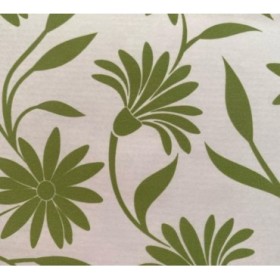 BOBINA KRAFT VERJ BLANCO MARGARITAS 70cmX40m