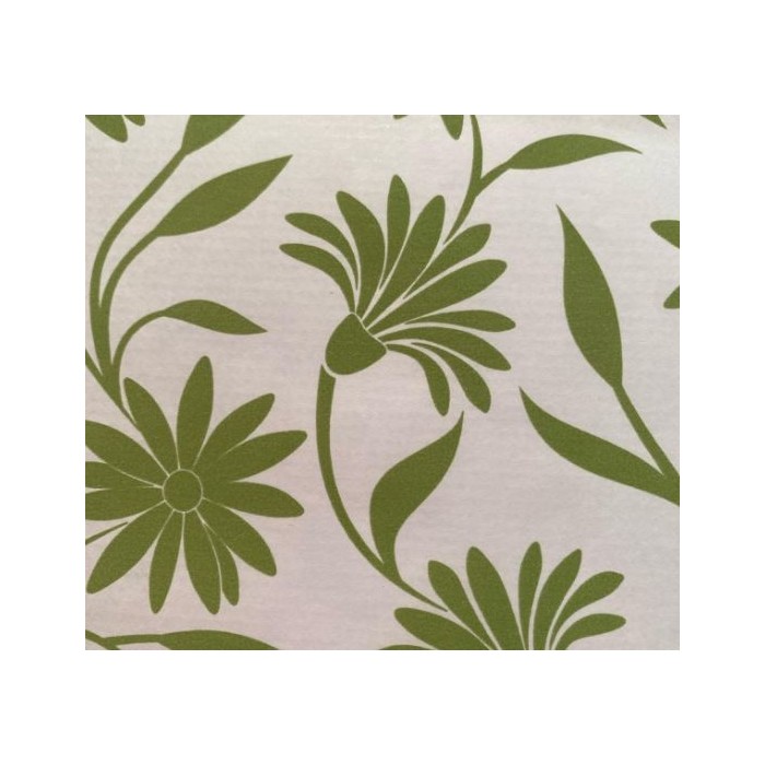 BOBINA KRAFT VERJ BLANCO MARGARITAS 70cmX40m