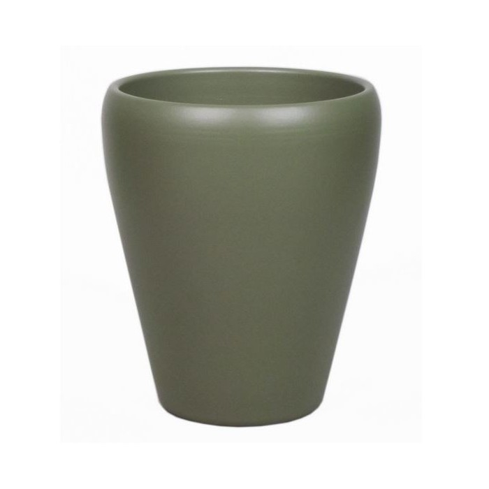 CERAMICA ORQUIDIA BASE D14 H17CM VERD ARMY MAT
