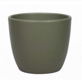 CERAMICA POT BOULE D22.5 H19.5CM VERD ARMY MAT
