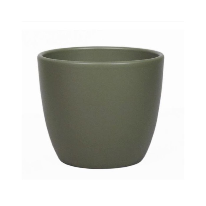 CERAMICA POT BOULE D22.5 H19.5CM VERD ARMY MAT