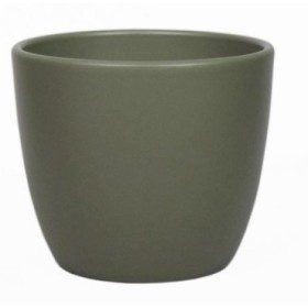 CERAMICA POT BOULE D28 H25CM VERD ARMY MAT ES24