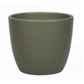 CERAMICA POT BOULE D8.5 H6.5CM VERD ARMY MAT ES7