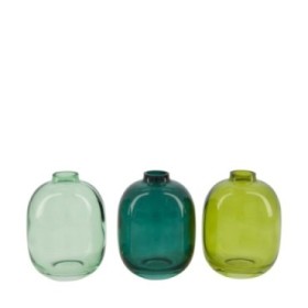 CRISTAL JARRON mini 8x8x10.5cm VERDES MIX UNIDAD