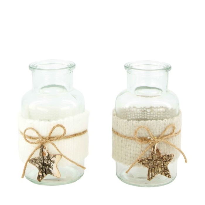 BOTELLA MUERDAGO PINYITA 6.5x6.5x12.5cm MIX2 UNI