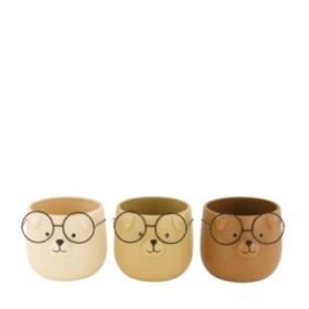 MACETA PERRITO GAFAS 12.5x12.5x10.5cm MIX UNI