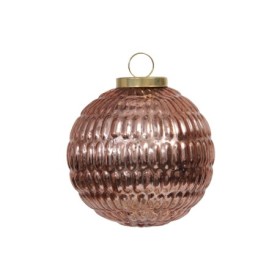 BOLA NAVIDAD RELEIVE 100mm CHAMPAN BRILLANTE