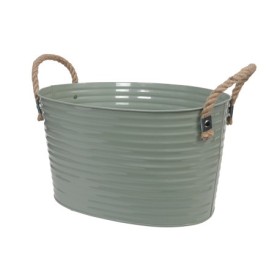 BASE OVAL ASAS CUERDA D30X19cm VERDE EUCA BRILL