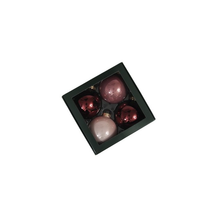 BOLAS NAVIDAD 100mm Malva 4uni