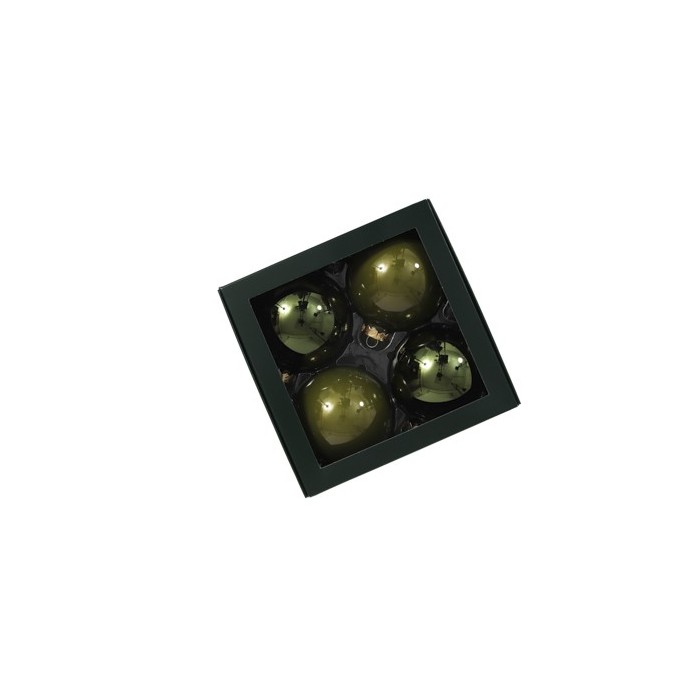 BOLAS NAVIDAD 100mm Verde Pino 4uni