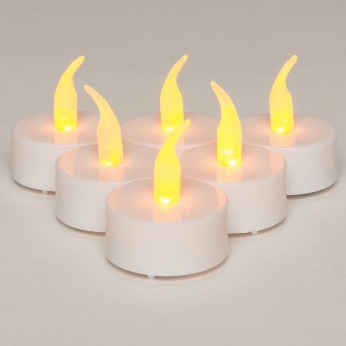 LED TEALIGHT 6pc FLAMA GROGA LED