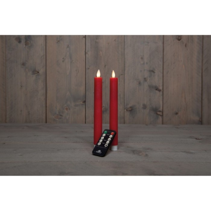 ESPELMES LED TIPUS CANELOBRE 2UNI 23CM VERMELLES