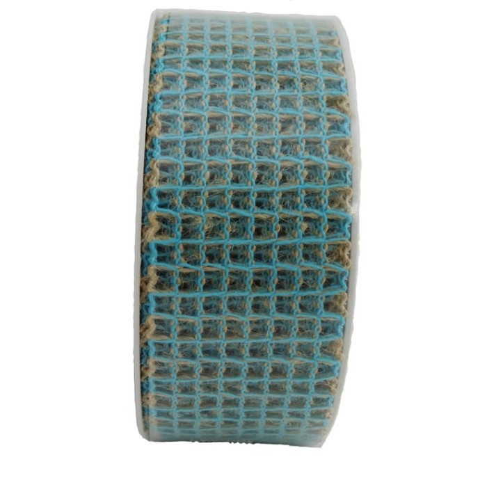 CINTA YUTE VANNA 40mmx10m NATURAL I TURQUESA