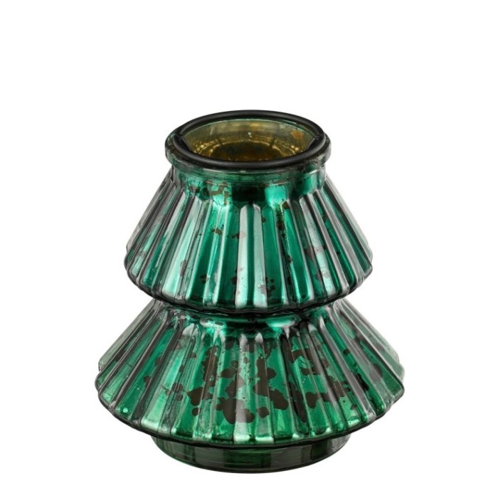 JARRON FORMA ARBOL - h13xd12cm VERDE
