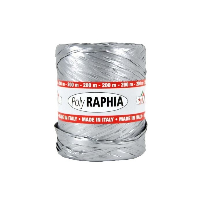 RAFIA BOBINA 200M PLATA