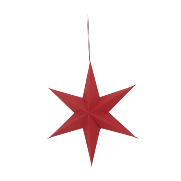 COLG ESTRELLA PAPEL ROJO 28x28x7cm
