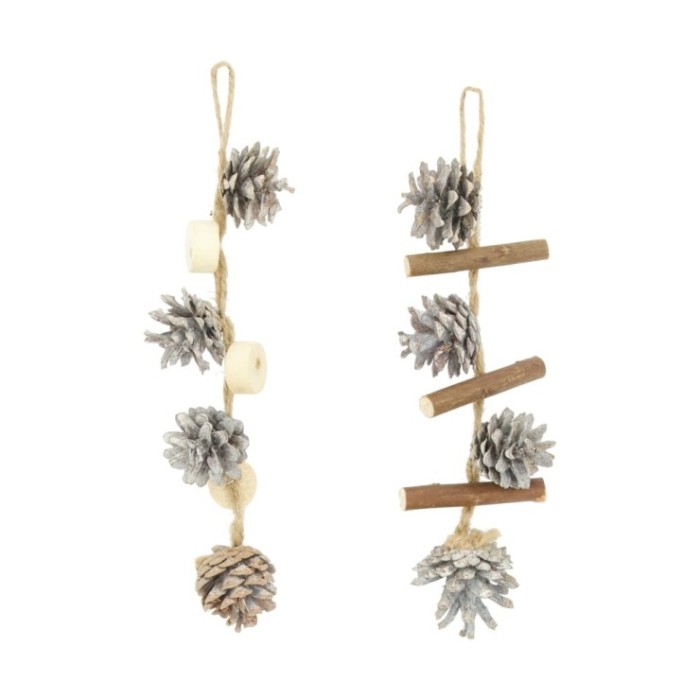 GARLANDA PINYES nature 8x8x28cm A/2 BLANC