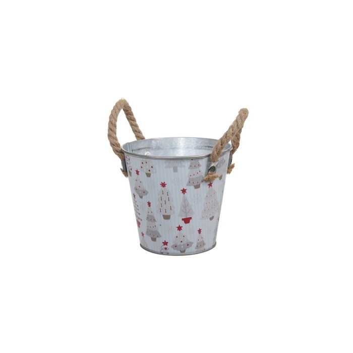 MACETA ZINC NAVIDAD D13.5x12cm ASAS