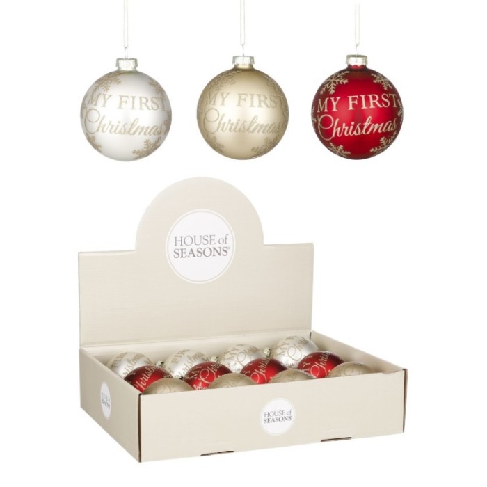 BOLA VIDRE D8CM OR-VERMELL-PLATA 3 MODELS UNI