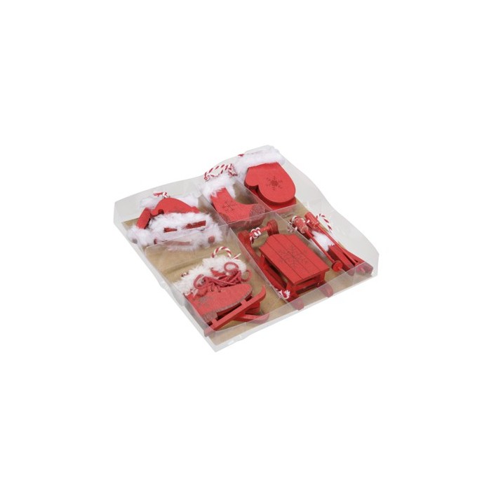 CAJA FIGURAS NAVIDAD(set6u) ROJO