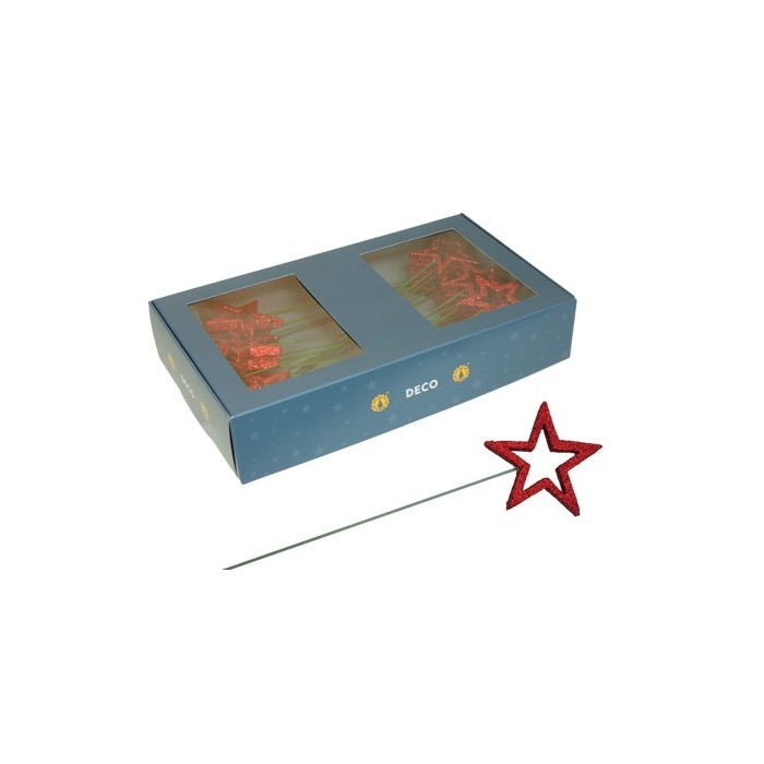 PICK ESTRELLES OBERTES 6cm 30UNI VERMELLES