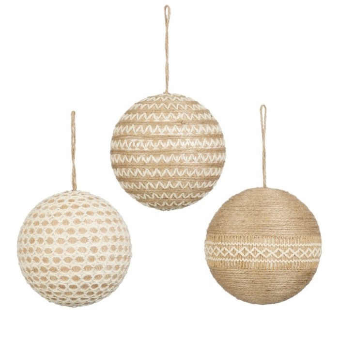 BOLA YUTE 3 assorted - d15cm BEIG UNI