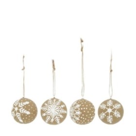 BOLA paper mache BL/NAT 7x7x7cm UNI MOD DIF