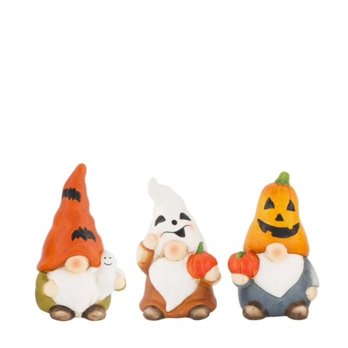 GNOMO HALLOWEEN 7x6.5x11.3cm CERAMICA 3MODELS UNI
