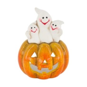 CALABAZA CON FANTASMAS 13x11.5x16cm