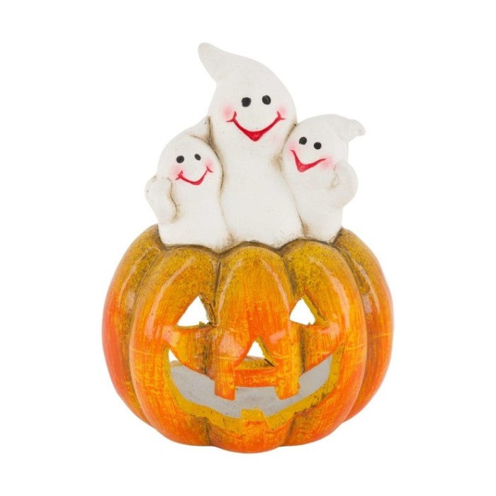 CALABAZA CON FANTASMAS 13x11.5x16cm