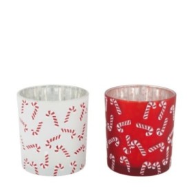 CRISTAL X MUERDAGO CARAMELOS BL/ROJO 7.3x7.3x8cm