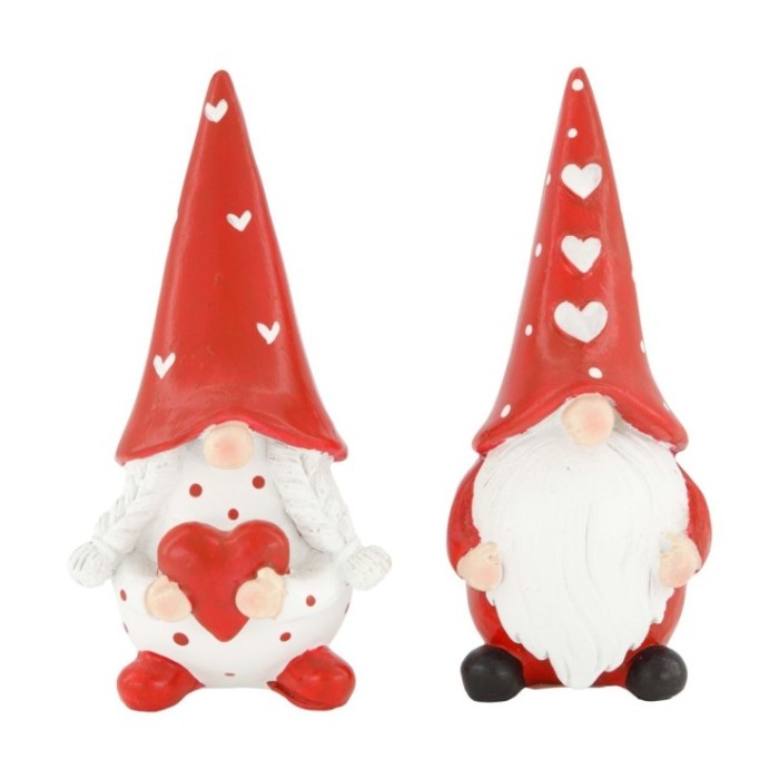 GNOMO NAVIDAD CON CORAZONES 7x6.5x15.5cm A/2  UNI
