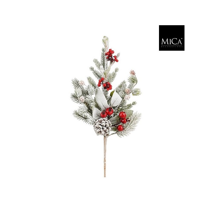 BRANCA PI NEVAT AMB BERRY - l35cmxw13xh8cm