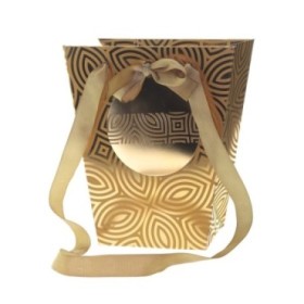 BOLSA NAVIDAD EZRA ORO 17/13x11/11x20cm 10u