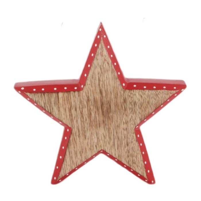 ESTRELLA FUSTA mango 18x2.5x18cm Natural/Vermell