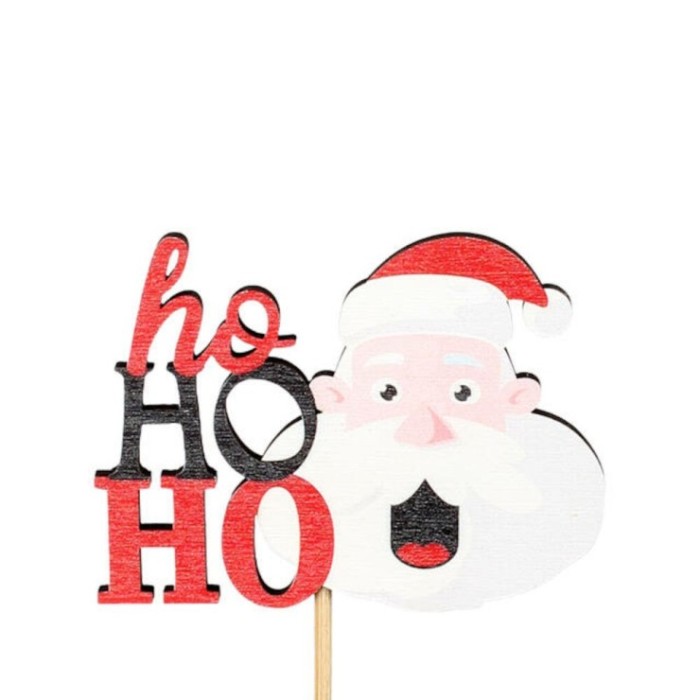 PICK HO HO HO 6,6x8,8cm PAL 50cm 25UNI