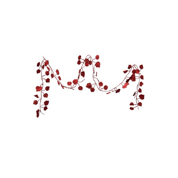 GARLANDA FULLES VERMELLES 2M PURPURINA