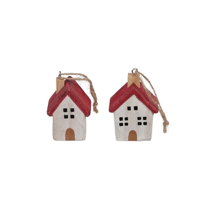 COLG CASITAS MADERA 5x3.5x7cm 4 UNI